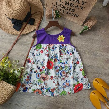 Áo 3 lỗ lanh phối cotton- A75295